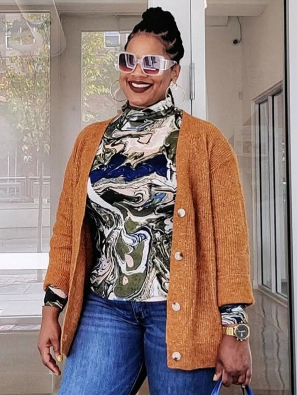 Casual Camel Button Cardigan